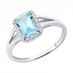 Золотое кольцо SOKOLOV 71-00416-3 с топазом и бриллиантом 71-00416-3 фото