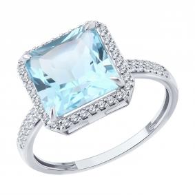 Золотое кольцо SOKOLOV 71-00423-3 с топазом и бриллиантом 71-00423-3 фото