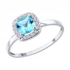 Золотое кольцо SOKOLOV 71-00430-3 с топазом и бриллиантом 71-00430-3 фото