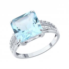 Золотое кольцо SOKOLOV 71-00435-3 с топазом и бриллиантом 71-00435-3 фото