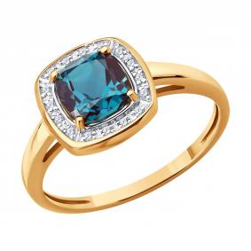 Золотое кольцо SOKOLOV 71-00452 с бриллиантом и александритом 71-00452 фото