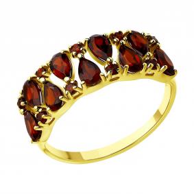 Кольцо из лимонного золота SOKOLOV 714434-2 с гранатом 714434-2 фото