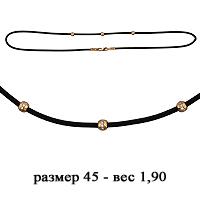 Каучуковый шнурок с декоративным элементом из золота AQUAMARINE с фианитом 71452А 71452А фото