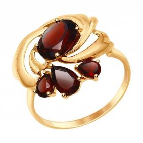 Золотое кольцо SOKOLOV 714722 с гранатом 714722 фото
