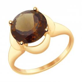 Золотое кольцо SOKOLOV 714906 с раухтопазом 714906 фото
