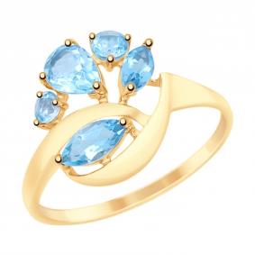 Золотое кольцо SOKOLOV 715096 с топазом 715096 фото