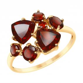 Золотое кольцо SOKOLOV 715159 с гранатом 715159 фото