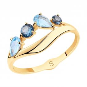 Золотое кольцо SOKOLOV 715544 с топазом и Лондон топазом 715544 фото