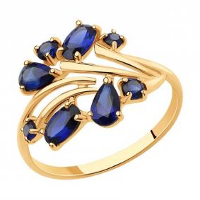Золотое кольцо SOKOLOV 715736 с сапфировым корундом 715736 фото