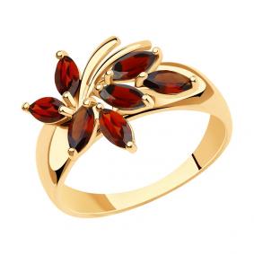 Золотое кольцо SOKOLOV 715822 с гранатом 715822 фото