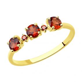 Кольцо из лимонного золота SOKOLOV 716181-2 с гранатом 716181-2 фото