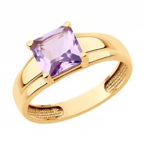 Золотое кольцо SOKOLOV 716368 с аметистом 716368 фото