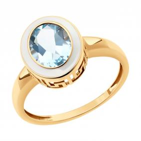 Золотое кольцо SOKOLOV 716370 с топазом и эмалью 716370 фото