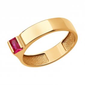 Золотое кольцо SOKOLOV 716390 с рубиновым корундом 716390 фото
