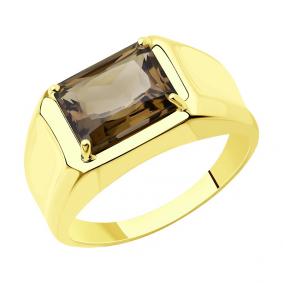 Кольцо из лимонного золота SOKOLOV 716502-2 с раухтопазом 716502-2 фото