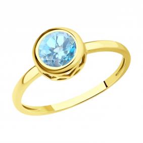 Кольцо из лимонного золота SOKOLOV 716772-2 с топазом 716772-2 фото