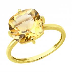 Золотое кольцо SOKOLOV 717125-2 с цитрином 717125-2 фото