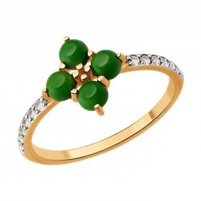 Золотое кольцо SOKOLOV 717133 с топазом и бирюзой 717133 фото