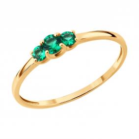 Золотое кольцо SOKOLOV 717185 с гидротермальным изумрудом 717185 фото