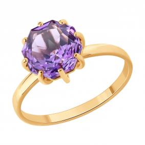 Золотое кольцо SOKOLOV 717240 с аметистом 717240 фото