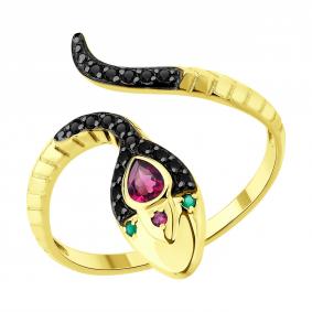 Кольцо из лимонного золота SOKOLOV 717270-2 с агатом, родолитом и шпинелью 717270-2 фото