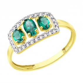 Кольцо из лимонного золота SOKOLOV 717271-2 с топазом и изумрудом 717271-2 фото