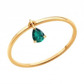 Золотое кольцо SOKOLOV 717273 с гидротермальным изумрудом 717273 фото