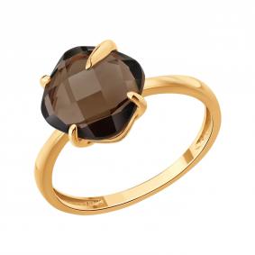 Золотое кольцо SOKOLOV 717297 с раухтопазом 717297 фото