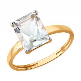 Золотое кольцо SOKOLOV 717329 с горным хрусталём 717329 фото