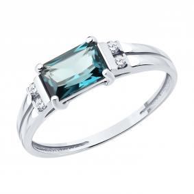 Кольцо из белого золота SOKOLOV 717331-3 с сапфиром и Лондон топазом 717331-3 фото