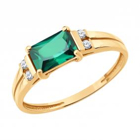 Золотое кольцо SOKOLOV 717332 с сапфиром и гидротермальным изумрудом 717332 фото