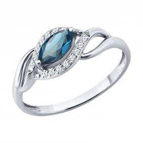 Золотое кольцо SOKOLOV 717340-3 с фианитом и Лондон топазом 717340-3 фото