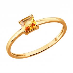 Золотое кольцо SOKOLOV 717395 с цитрином 717395 фото