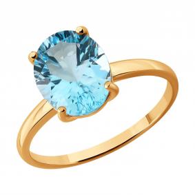 Золотое кольцо SOKOLOV 717400 с топазом и сапфиром 717400 фото