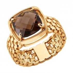 Золотое кольцо SOKOLOV 717418 с раухтопазом 717418 фото