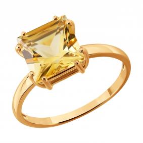 Золотое кольцо SOKOLOV 717441 с цитрином 717441 фото