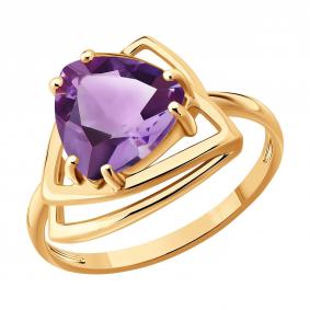 Золотое кольцо SOKOLOV 717463 с аметистом 717463 фото