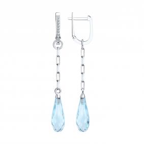 Золотые серьги SOKOLOV 72-00485-3 с топазом и бриллиантом 72-00485-3 фото