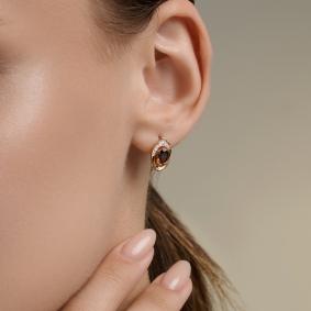 Золотые серьги SOKOLOV 72-00526 с бриллиантом и гранатом 72-00526 фото