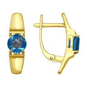 Серьги из лимонного золота SOKOLOV 724601-2 с Лондон топазом 724601-2 фото