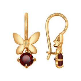 Золотые серьги SOKOLOV 724832 с гранатом 724832 фото