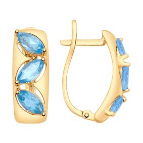 Золотые серьги SOKOLOV 725400 с топазом 725400 фото