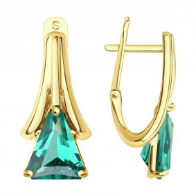 Серьги из лимонного золота SOKOLOV 725583-2 с кварцем 725583-2 фото