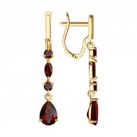 Золотые серьги SOKOLOV 726033 с гранатом 726033 фото