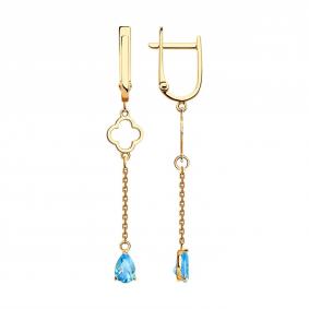 Золотые серьги SOKOLOV 726852 с топазом 726852 фото