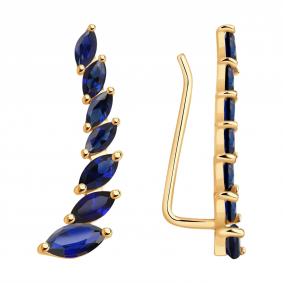 Золотые серьги SOKOLOV 726906 с сапфировым корундом 726906 фото