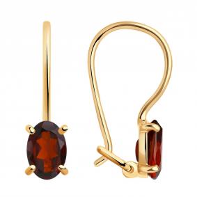 Золотые серьги SOKOLOV 727400 с гранатом 727400 фото