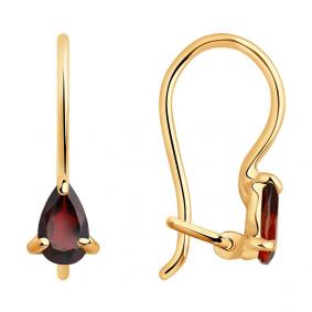 Золотые серьги SOKOLOV 727423 с гранатом 727423 фото