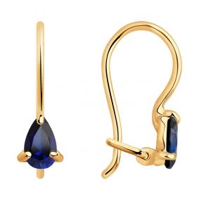 Золотые серьги SOKOLOV 727424 с сапфировым корундом 727424 фото