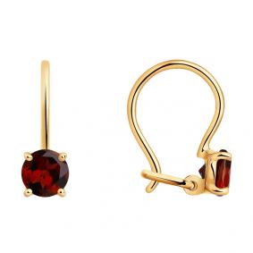 Золотые серьги SOKOLOV 727427 с гранатом 727427 фото
